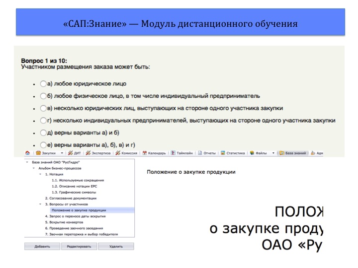 Дистанционное обучение и проверка знаний сотрудников